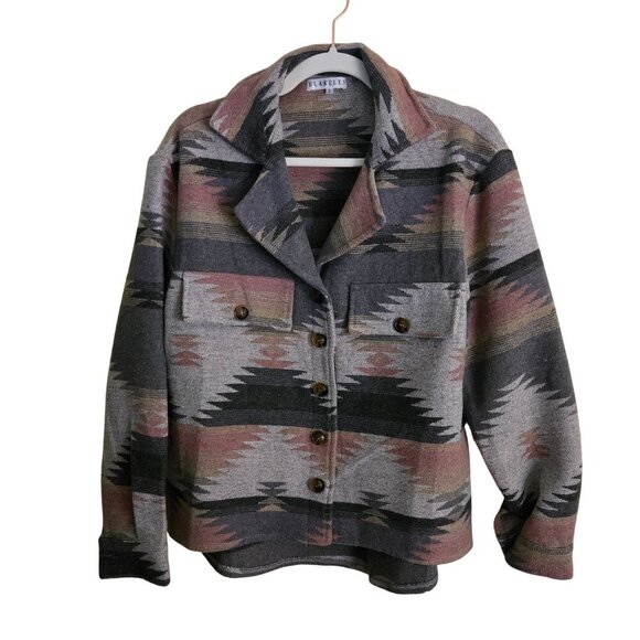 Blakeley At Your Best Charcoal Gray Aztec Shacket Size S - Picture 2 of 9